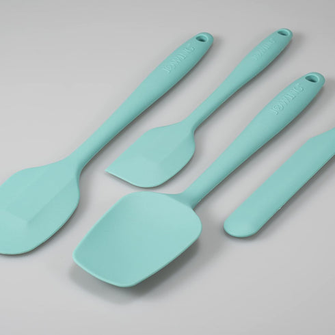 4 Piece Silicone Spatula Set, Flexible Heat Resistant Non-scratch Baking Cooking Rubber Spatulas with Stainless Steel Core, Aqua Sky...