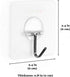 Wall Hooks, Transparent Adhesive Hangers, Rotatable Stainless Steel Hooks, Easy Installation & Reusable, Works on Ceramic, Marble, Glass, Metal (S...