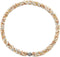 COOLSTEELANDBEYOND Gold Cream White Beads Crystal Statement Necklace Braided Chain Choker Magnetic Clasp...
