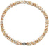 COOLSTEELANDBEYOND Gold Cream White Beads Crystal Statement Necklace Braided Chain Choker Magnetic Clasp...
