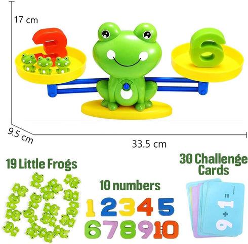 CozyBomB™ Homeschool Kindergarten Balance Board Game - Preschool Activities Math Learning Stem Montessori Cool Toys Educational with Frog Scale Ca...