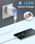 Duttek 120W USB A to USB C Adapter, 90 Degree USB C to USB A Adapter, Right Angle USB C 3.1 Female to USB C Male Converter OTG Fast Charging Compa...