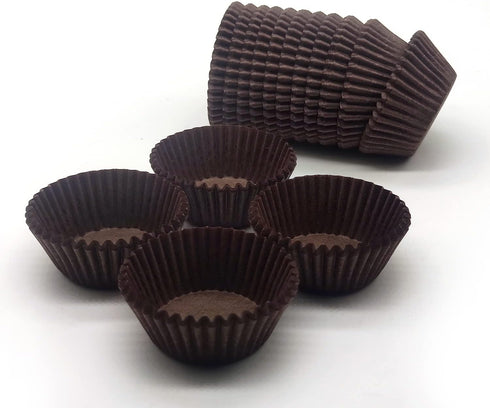 Greaseproof Mini Cupcake Liners, Premium Paper Baking Cups for Party Celebration,(Brown, 300-count)...