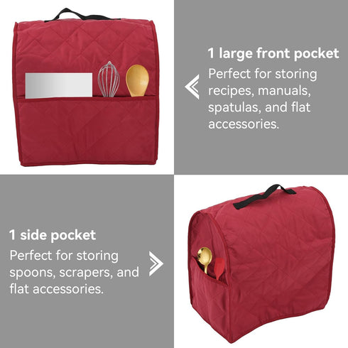 Stand Mixer Dustproof Cover, Mixer Cover with Organizer Bag, Dust Cover for Kitchen Mixers Kitchen Appliance Dust Cover with Top Handle Kitchen St...