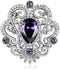 Crown Cubic Zirconia Brooch Pin for Women Wedding Clothing Bouquet Accessory-Purple...