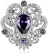 Crown Cubic Zirconia Brooch Pin for Women Wedding Clothing Bouquet Accessory-Purple...