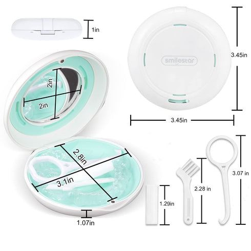 2PCS Retainer Case with Mirror and Adjustable Vent Holes, Cute Slim Aligner Case Compatible with Invisalign, Night Mouth Guard Case, With Retainer...