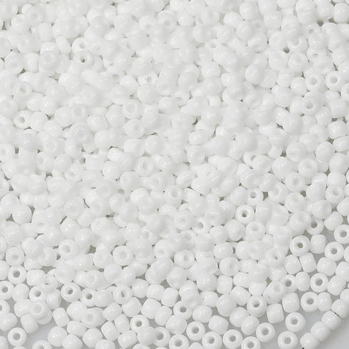 Bala&Fillic White Color 3mm Seed Beads About 3600pcs/100Grams in Bag, 8/0 Glass Craft Beads for Making Bracelet and Necklace (White)...