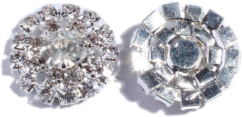 50PCS 19mm Round Crystal Rhinestone Buttons with Flatback for DIY Hair Accessories, Flower Center Bouquet Wedding Invitation, Clothes Sewing (KA3)...