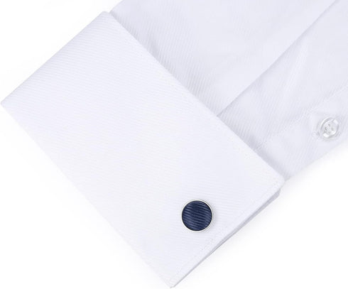 HONEY BEAR Fabric Nylon Stripe Pattern Cufflinks Round for Mens Shirt Business Wedding Gift...