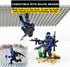 Special Forces Mini Military Action Figure with Weapons and Accessories Building Blocks Playset, 8 PCS Multiple Movable Joints SWAT Police Figure,...
