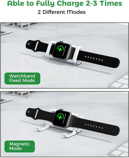 NEWQ Outdoor Power Bank for Apple Watch: Small Portable Magnetic Wireless Charger & Rechargeable 1800mAh Battery Powerbank for Charging iWatch Whe...