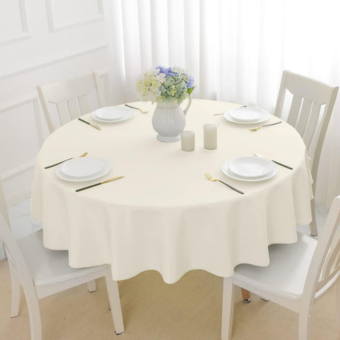 Romanstile Round Waterproof Tablecloth, Stain Resistant Washable Table Cloths Wrinkle Free Polyester Table Covers for Kitchen Dining Party Wedding...