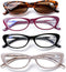 AQWANO Computer Reading Glasses Women Blue Light Blcoking, Designer Cat Eye Readers Eyeglasses Anti UV400 Digital Eyestrain, 3.0...