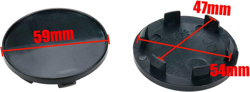 59mm Wheel Center Caps Rim Hub Center Covers Replacement 54mm Lug to Lug (Black) - 4Pcs...