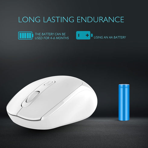 ONE-UP Wireless Mouse, 2.4G Silent Mouse, Computer Mouse with USB Nano Receiver for Laptop, Chromebook, PC, Mac, Windows and School Work (White)...