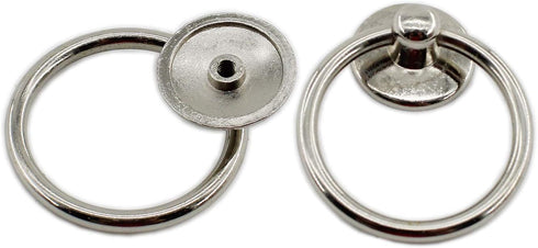 Kitchen Cabinet Handles, Metal Drawer Rings Pulls,Single Hole Cabinet Handles and Knobs,Bathroom Cabinet Hardware with Installation Screws (Silver...