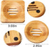 SUMAJU 4 Pcs Wooden Soap Holders Bathroom Soap Dish Natural Bamboo Soap Holder Square & Round Soap Dishes for Home Bathroom...