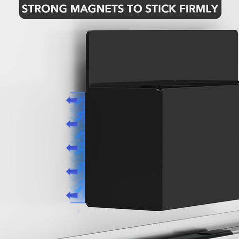 Acrylic Magnetic Dry Erase Marker Holder, Magnetic Pen Pencil Cup Holder Organizer for Whiteboard, Fridge, Locker - Black...