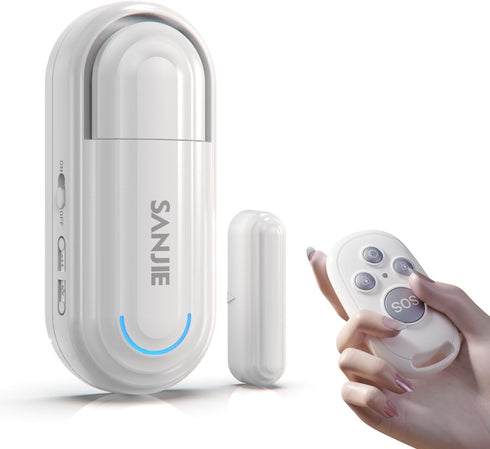 SanJie Door Alarm for Kids Safety with Remote, Door Open Alarm for Home /Dementia Patients/Pool?0-120 Db Volume Ajustable 4 Working Modes?, Door A...