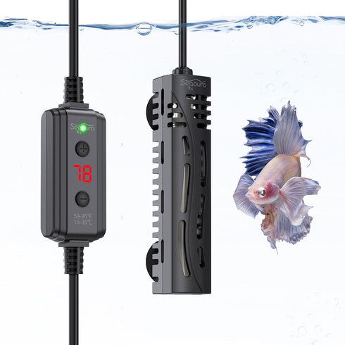 Fish Tank Heater,Aquarium Heater,25W Aquarium Betta Heater for 1-6 Gallon with LED Temperature Display (25W)...