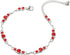 COOLSTEELANDBEYOND Adjustable Link Chain Anklet Bracelet with Charms of Red Solitaire Cubic Zirconia Sparkling...