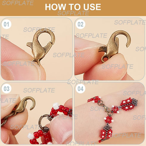 400Pcs 8 Colors Lobster Claw Clasp Lobster Clasps Bulk Alloy Swivel Lanyard Snap Trigger Fastener Hooks Clips Findings for Jewelry Making DIY Wome...