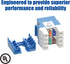 Cat.6 RJ45 110 Type 180° Keystone Jack (5-Pack, Blue)...