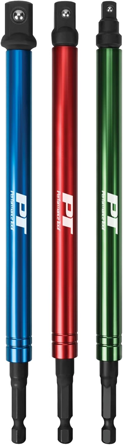 Performance Tool W9036 3-Piece 8-Inch Socket Adapter Set for Versatile and Convenient Socket Access...