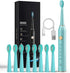 USB Rechargeable Sonic Electric Toothbrush for Adults Powered Motor Soft Dupont Brush Heads 2 Minutes Timer 5 Modes Teeth Whitening, Green...