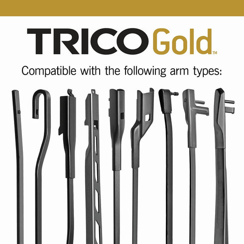 TRICO Gold™ (18-2220) 22 & 20 Inch Pack of 2 Automotive Replacement Windshield Wiper Blades for My Car Super Premium All Weather Beam Blade for Se...