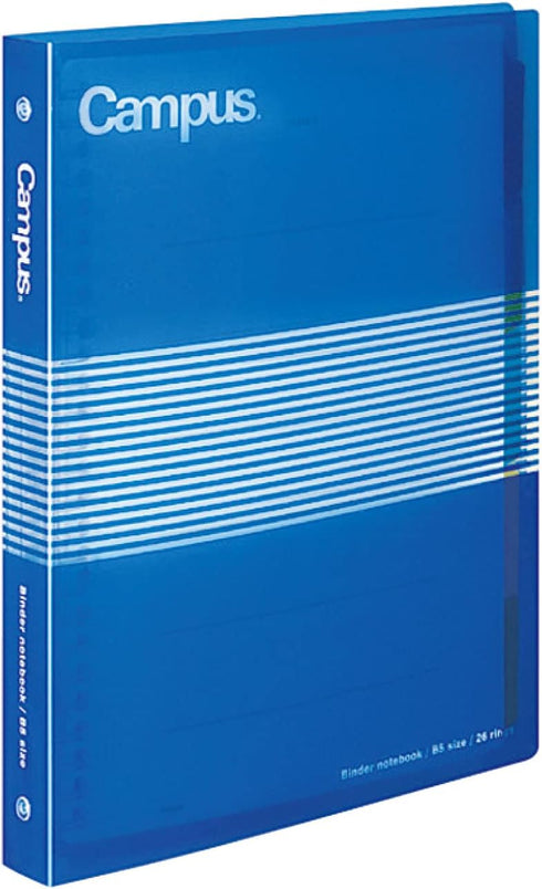 Kokuyo Campus Slide Binder with Transparent Stripes, Middle Type, B5, 26 Holes, Up to 100 Sheets, Blue, Japan Import (RU-P334NB)...