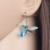 Acrylic Cyan-blue Hummingbird Birds Necklace Pendant Earrings Dangle Jewelry Sets for Women Teen Girls Charm Gifts...