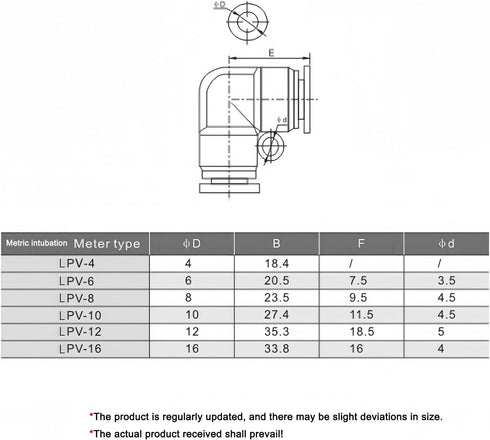 Pneumatic Connectors,8mm Pneumatic Fittings Push in Elbow Connectors Water Hose Quick Connect for Air Water Hose 10 PCS...