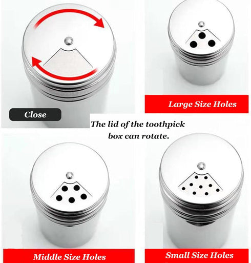 2 Pack Stainless Steel Toothpick Holders Toothpick Dispensers, Storage Organizer Thickening Toothpicks Container, Silver Toothpick Storage Box Too...