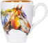 DEMDACO Dean Crouser Horse Head Watercolor Brown On White 16 Ounce Glossy Stoneware Mug With Handle...