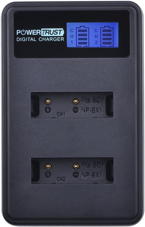 NP-BX1 2 Pack Batteries and LCD Dual USB Charger for Sony CyberShot DSC-RX100 V, DSC-RX100, DSC-WX500, HX300, WX300, H400, HX300, HX50V, HX90V, WX...