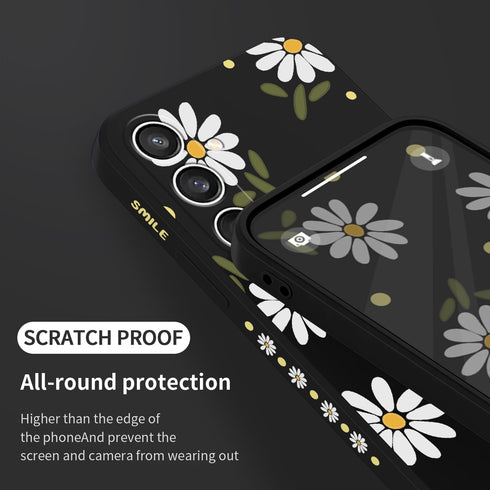 for Galaxy S23 FE Case, Chrysanthemum Creative Side Print Design for Samsung S23 FE 5G Case Soft Silicone Rugged Protective Bumper S23 FE Phone Ca...
