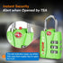 Forge TSA Luggage Combination Lock - Open Alert Indicator, Easy Read Dials, Alloy Body- Ideal for Travel, Lockers, Bags (Green 2Pk)...