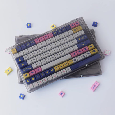 JOMKIZ Keycap Storage Box ABS Material New Upgraded High Transparent Full 104 Key Box for XDA Cherry SA OEM CSA Mechanical Keyboard Keycaps(Keycap...