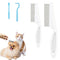2pcs Pet Combs & 2pcs Tick Removal Tool, Fine-Tooth Flea Comb Tear Stain Removal Multifunctional Magic Pet Hair Cleaning Grooming Tools with Stain...