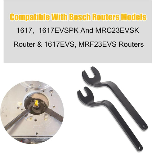 RA1152 Offset Router Wrenches Compatible With Bosch 1619EVS, 1613, 1613EVS, 1613AEVS, 1617EVS Plunge Routers - for Router Bit-Changing, Including ...
