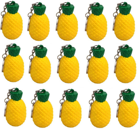 iMagitek 15 Pack Pineapple Keychains for Kids Party Favors Supplies, School Carnival Prizes, Party Bag Gift Fillers, Pineapple Stress Relieve Toy...