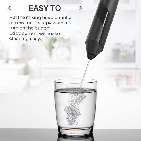Electric Milk Frother for Coffee, Battery Powered Foam Maker, Mini Mixer and Coffee Blender, Handheld Milk Frother Wand, Birthday Gift for Boyfrie...