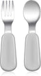 2 pcs Toddler Utensils, Stainless Steel Toddler Silverware Set with Round Handle, Baby Forks for Self Feeding, 1 Toddler Fork and 1 Toddler Spoon,...