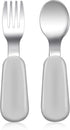 2 pcs Toddler Utensils, Stainless Steel Toddler Silverware Set with Round Handle, Baby Forks for Self Feeding, 1 Toddler Fork and 1 Toddler Spoon,...
