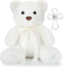 Karenhi 10 Inch The Lord's Prayer Bear with Ribbon Stuffed Bears Plush White Plush Stuffed Animal Religious Baptism Gifts for Girls Boys Baby...