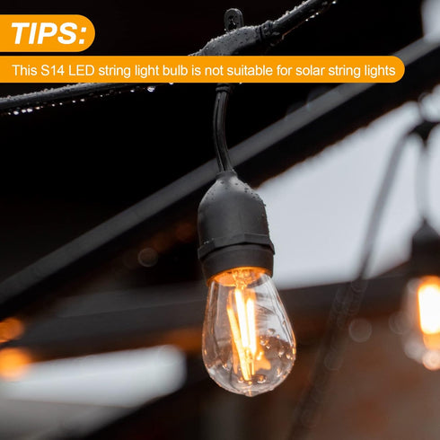 BRIMAX 6 Pack 2W LED Light Bulbs, Plastic LED Filament Bulb, 2700K Warm White, Equivalent to 11w/20w/25w, E26 Medium Base, S14 Edison Light Bulbs ...