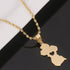 Stainless Steel Map of Guyana Pendant Necklace Gold Color Guayana Jewelry Republic of Guyana...
