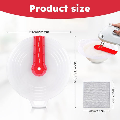 Mixing Bowl Splatter Guard,12.2 Inch Hand Mixer Splatter Guard,Silicone Mixing Bowl Splatter Screen Guard,Reusable Mixer Splatter Guard For Kitche...